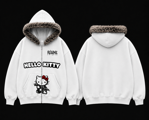 RÉGIME HK-01 GROUND ZERO" FUR ZIP HOODIE